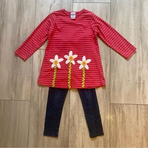 The Bailey Boys Hot Pink Flower Long Sleeve Top & Jeggings Coordinated Set, 4T